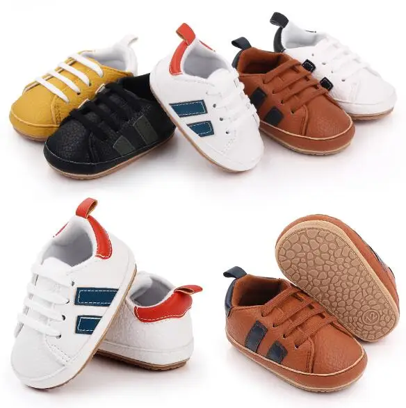

Prewalkers Pu Leather Baby Moccasins Shoes Newborn Rubber Sole First Walkers Boys Toddler Infant Girls Anti-slip Shoes