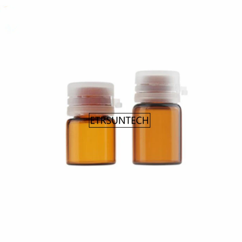100pcs 1ML 2ML Brown Essential Oil Bottle Lock Bayonet Tearing Cap Cosmetic Glass F20171283 | Красота и здоровье