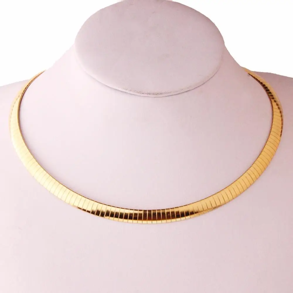 

3/4/6/8mm New Arrive Gold Chain Men Women Stainless Steel Fashion Flat Snake Chain Necklace 18inch Unisexs Jewelry Hotsale