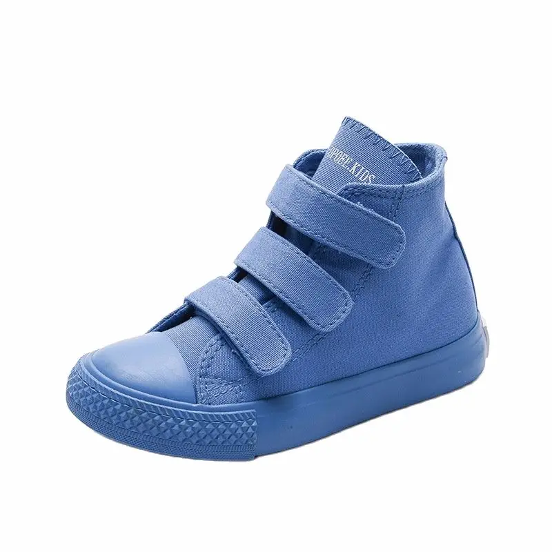 

2021 Spring Children's Canvas Shoes Candy Colors Student Children's Shoes Girls Boys Velcro High-Top Sneakers