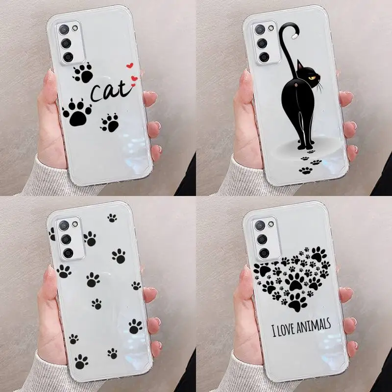 

Cute cat scratching Phone Case Transparent For oppo RENO A 1 2 3 4 5 7 8 Z 2Z SE ACE PRO moible bag