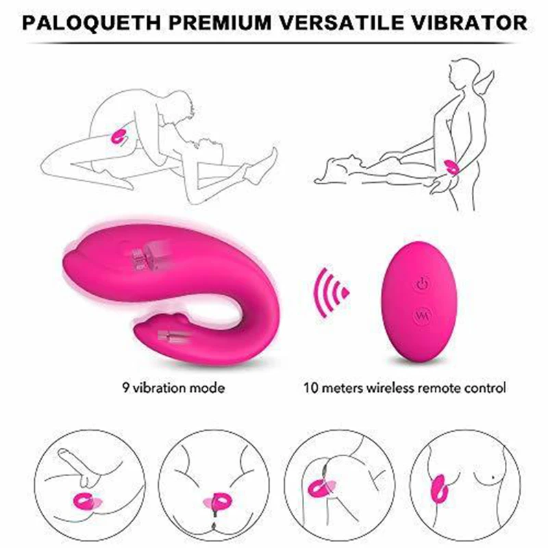 Анальный вибратор для клитора точки G с тихим двойным мотором 9 режимов вибрации