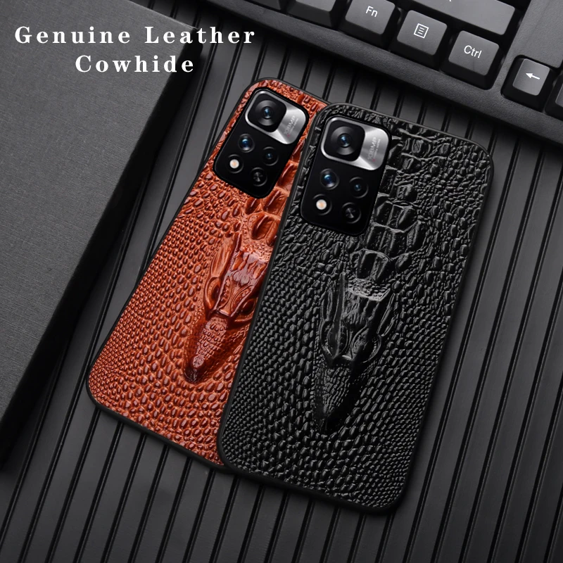 

Чехол для Xiaomi Poco M4 11T Pro Poco X3 GT, кожаный чехол из воловьей кожи с крокодиловой головой для Poco X3pro Max4, чехол