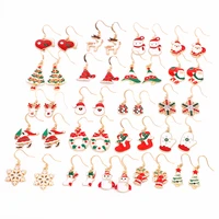 new christmas earrings hanging christmas tree snowflake antelope santa claus boots earrings jewelry accessories