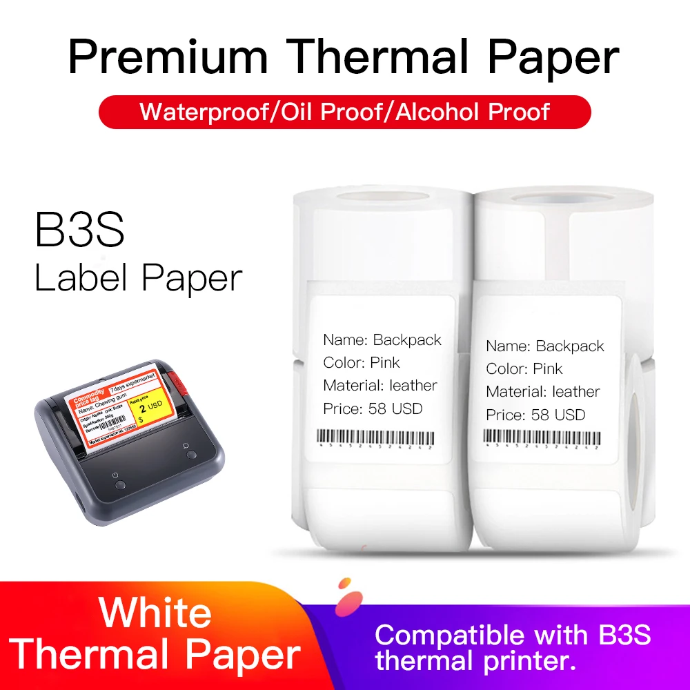 Белая пустая термальная печатная бумага рулон штрих кода Цена Этикетка Бумага