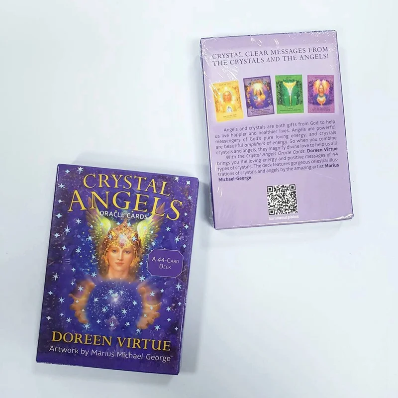 

44pcs Crystal Angel Oracle Cards Durable Fashionable Tarot Cards with Beautiful Painting