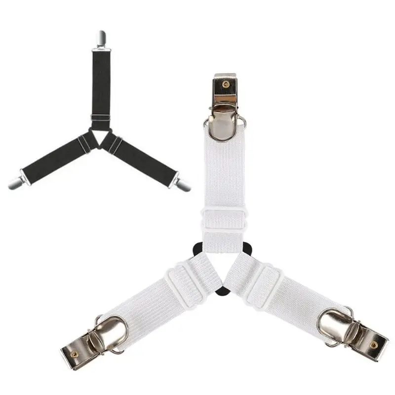 

8pcs Triangle Bed Sheet Mattress Holder Fastener Grippers Clips Suspender Straps Adjustable Bed/Fitted Sheet Straps LX9C