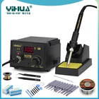 Паяльная станция YIHUA 937D, цифровая паяльная станция с контролем температуры, 220 В110 В, 50 Вт, для ЕССША