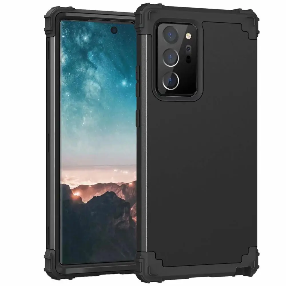

360 Full Hybrid Armor Phone Case For Samsung Galaxy Note 20 Coque S21 Plus Anti-knock PC Silicon Cover S20 Ultra Shockproof Case