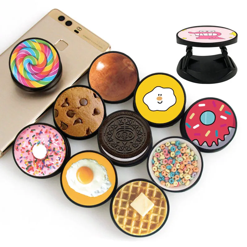Симпатичное печенье снэки ABS ленивый складной держатель для телефона с кольцом