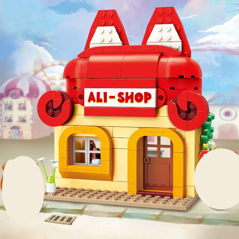 2019 просвечивающий Али карусель из мультфильма город совместимый Строительный