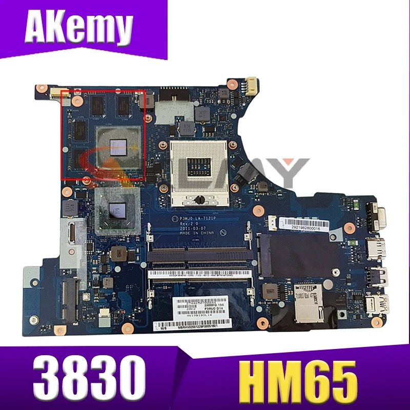 

Материнская плата Akemy для ноутбука ACER 3830 3830TG, материнская плата P3MJ0 LA-7121P MBRFN02002 HM65