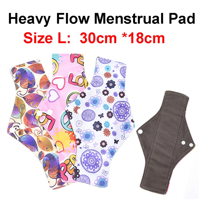 

Size L Bamboo Cotton Mama Reusable Menstrual Cloth Sanitary Pads Napkin Washable Waterproof Panty Liners Women Feminine Hygiene