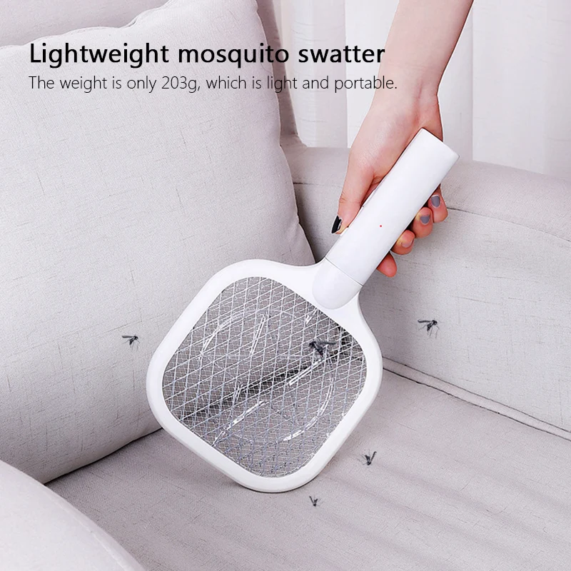 Matamoscas el&eacute;ctrico con luz UV, l&aacute;mpara LED recargable por USB, trampa para mosquitos, raqueta, antiinsectos, Zapper, herramientas de verano-2