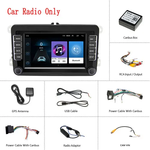 Without Camera Podofo Android автомобильный Радио gps Wifi Bluetooth Автомобильный мультимедийный плеер " HD 2Din Аудио Стерео сенсорный Авторадио MirrorLink для Автомобили VW - Цвет: Without Camera