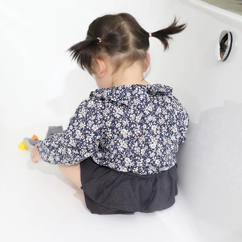 Блузка из полиэстера с длинным рукавом и цветочным принтом 2 цвета|Блузки| |