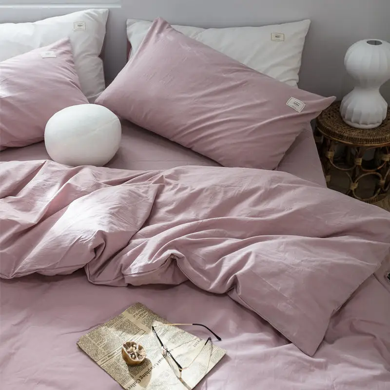 Минималистичный хлопковый пододеяльник однотонное постельное белье однотонный