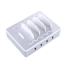 Charging Station for Multiple Devices 4USB Port Family Charge Max 2.4A Each for Ipad Smart Phones Tablets