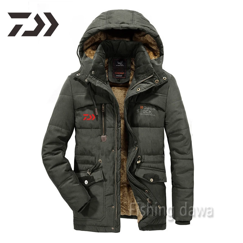 

Fishing Coat Gamakatsu Men Thicken Windproof Daiwa Fishing Clothing Hoodie Fleece Thermal Clothes Keep Warm Outdoor Fishing Wear