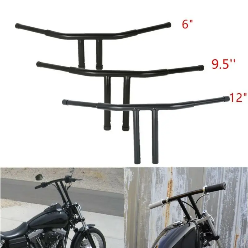 Мотоцикл черный " 9,5" 1" Rise T-балки руля Натяжитель для Harley FLST FXST Sportster