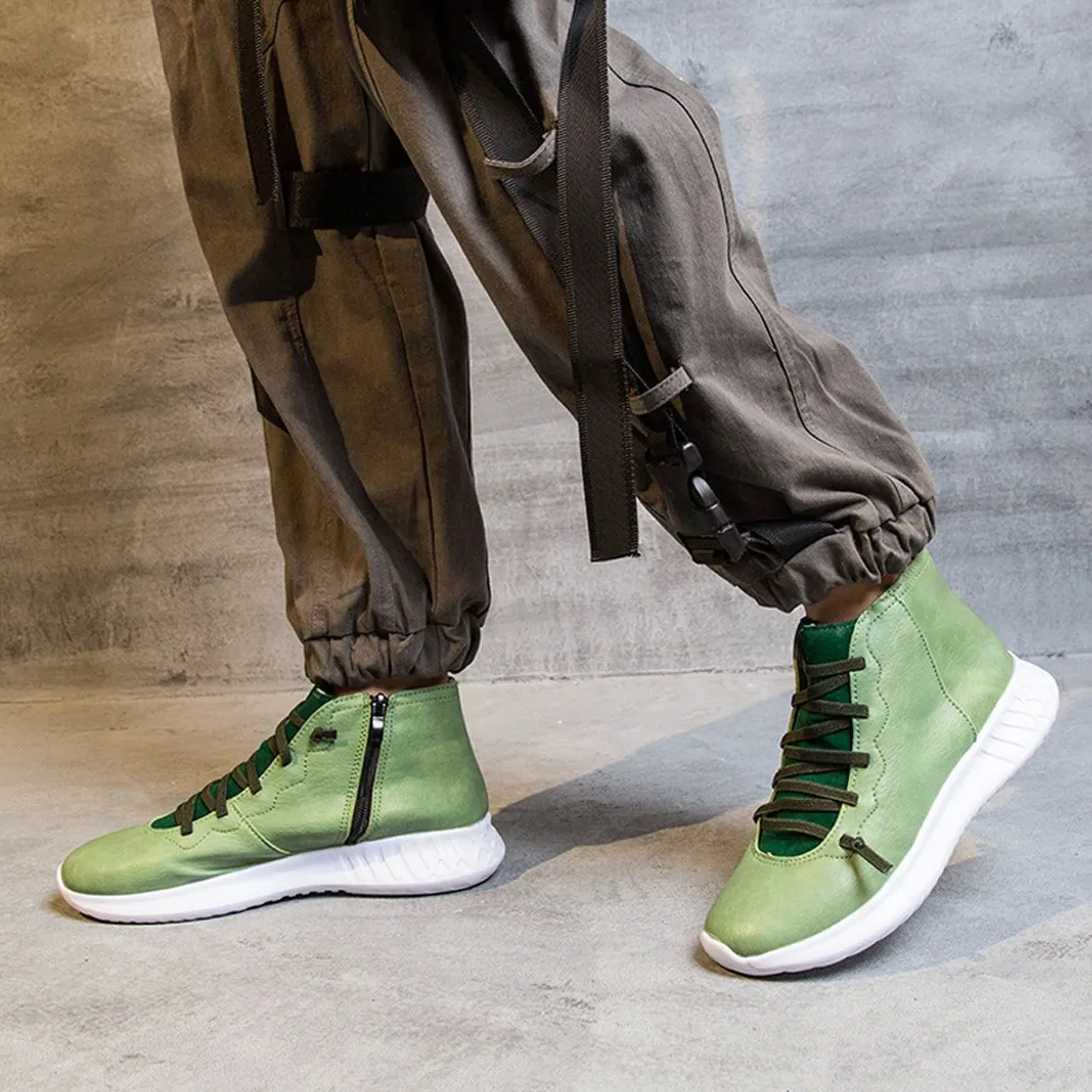 

shoes woman tenis sneakers Retro Women Outdoor Zipper Boot Casual Sport Shoes Runing Soft Bottom Sneakers