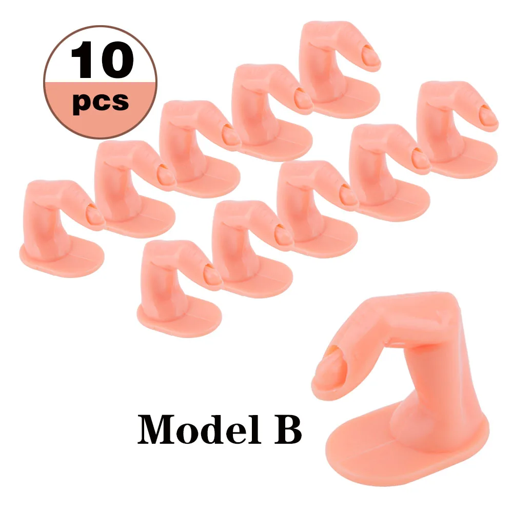 10pcs Model B 5/10 шт Искусственные ногти 1 шт ручные инструменты для маникюра и Практика пальцев Учебная модель Красота накладные ногти принтер арт гибкий мягкий инструменты - Цвет: 10pcs Model B