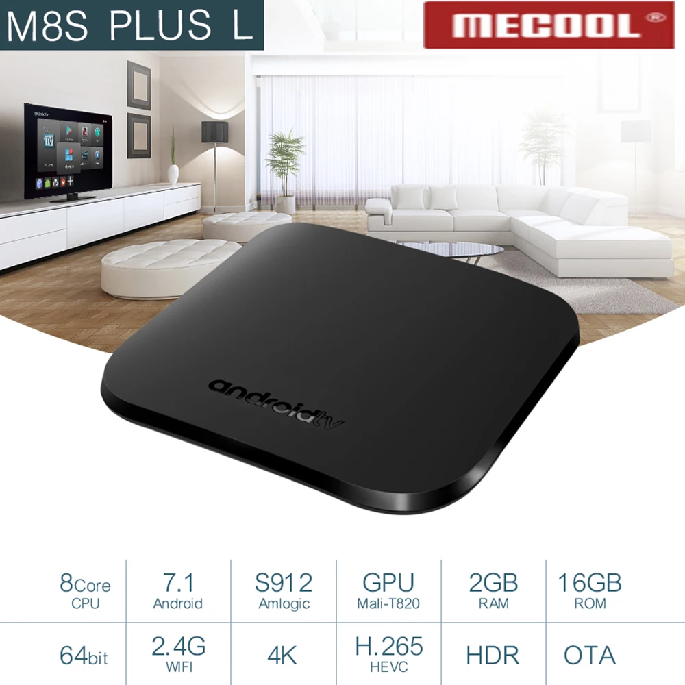 Новинка M8S Plus L Amlogic S912 Восьмиядерный Android TV 7 1 2 Гб ОЗУ 16 ПЗУ 4K HD HDR ТВ-приставка VS X99 |