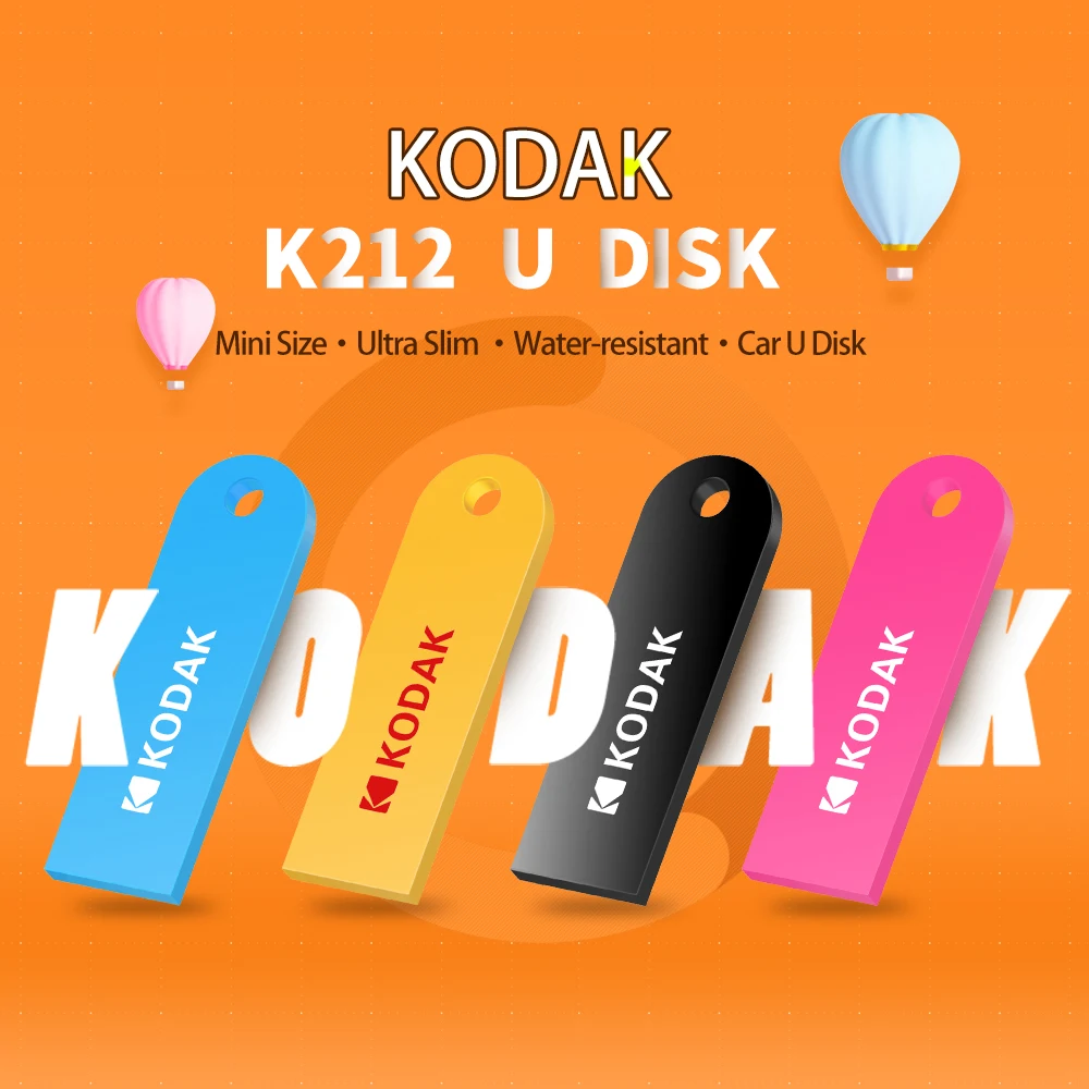 Мини металлический usb флеш-накопитель Kodak K212, 16 ГБ, 32 ГБ, 64 ГБ, флеш-накопитель, флешка, usb 2,0, флешка