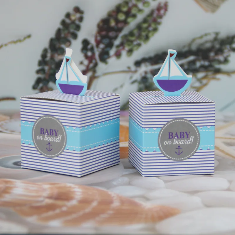 20 шт. коробка для детских конфет с парусником|Подарочные сумки и упаковка| |
