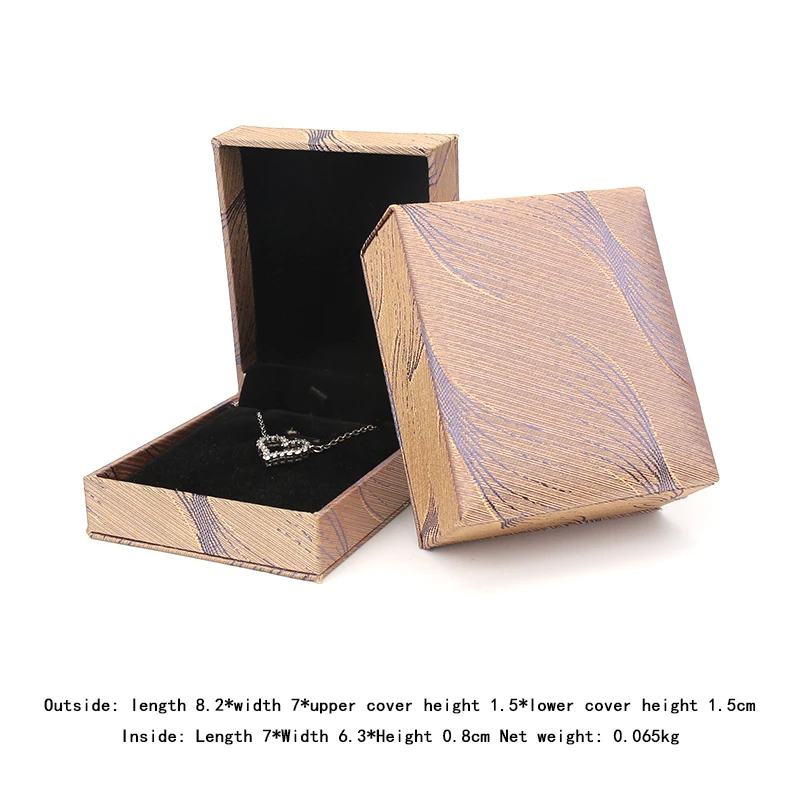 

Fashio Pendent Ring Packaging Gift Jewelry Boxes With Gold Silk Brocade 4 Colors Available For Jewellery Organizers Portable