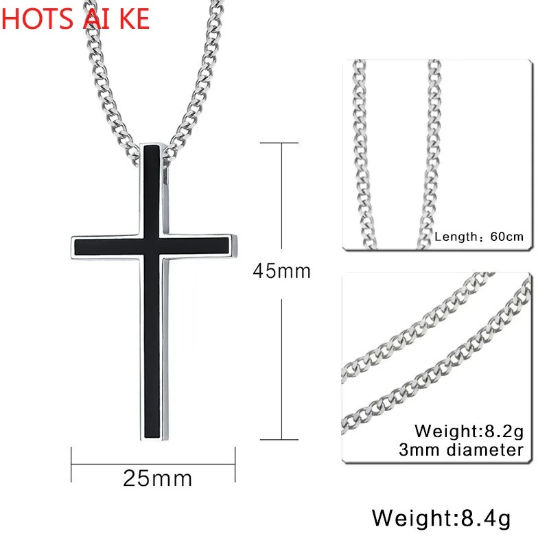 

2021 New Arrival 45mm Stainless Steel Necklace Pendant With Cross Personality Catholic For Men Fashion Item