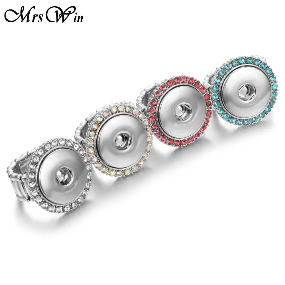 Новое 4 вида цветов кольцо с защелкой для 18 мм Ювелирные изделия кристаллами