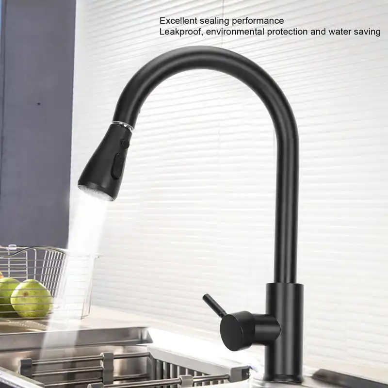 

G1/2 Pull-Out Faucet Multipurpose Stainless Steel Rotating Mixer Water Tap with 2 Gear Taps for Bathroom Accessories