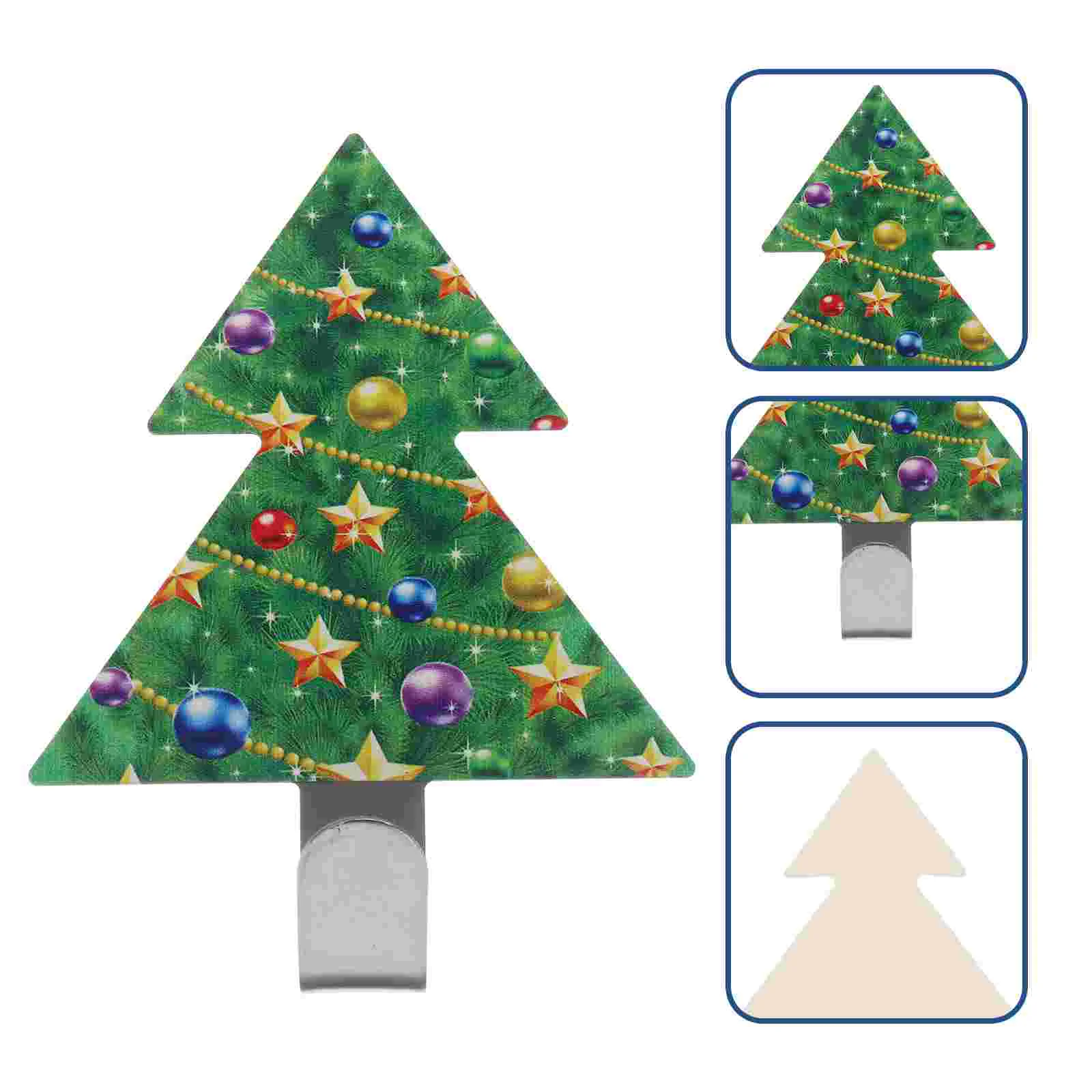 

4Pcs Creative Bathroom Wall-Mounted Hooks Punch Free Metal Hooks (Xmas Tree)