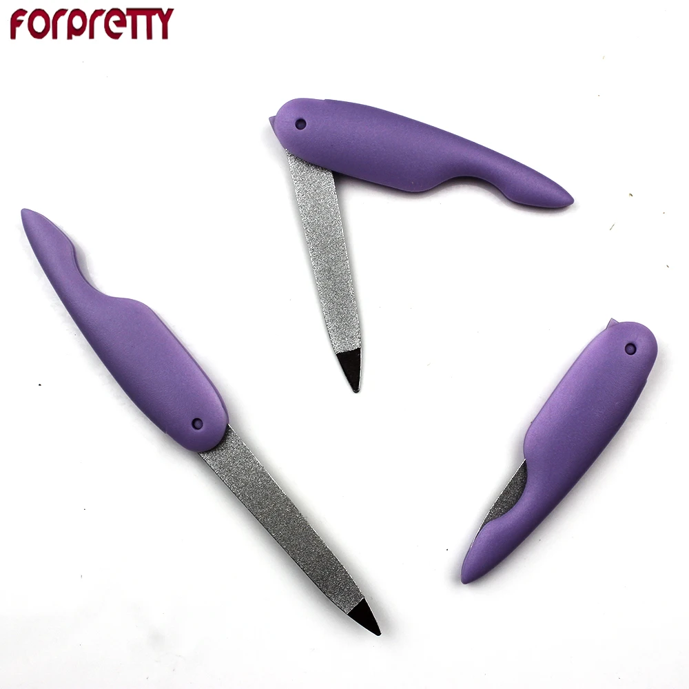 

Nail File FORPRETTY Metalic Stainless Steel Fold Purple Lixa De Unha Cuticle Lime Ongle A Professionel Tool Lima Unghie Files