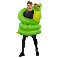 adult green bend snake mascot inflatable costumes halloween cosplay costume masquerade party role play disfraz for men women