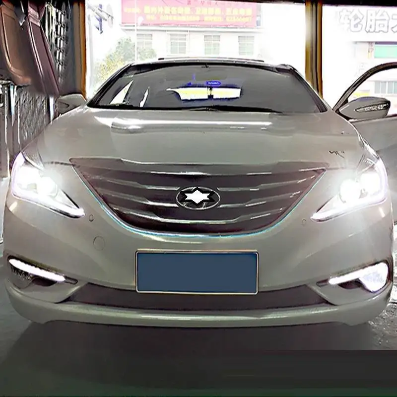 Автозапчасти для автомобилей, автомобильные лампы Drl, светодиодные дневные ходовые фары, задние Автомобильные фары в сборе для hyundai Sonata