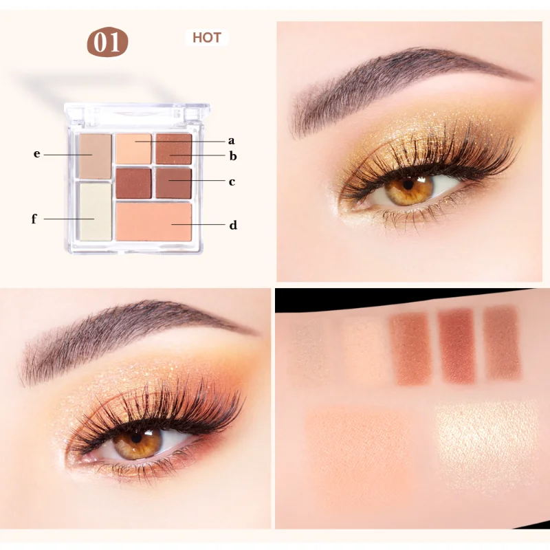 

Seven-color Face Blush, High Gloss, Matte, Pearlescent Eyeshadow, Long Lasting, Non-flying Powder, Natural Eyeshadow Palette