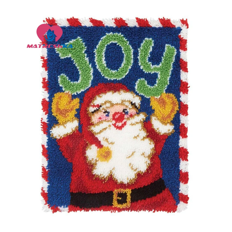 

Christmas Diy latch hook rug kits for Childs Joy canvas printed carpet embroidery sale diy rug crafts home decor carpet diy