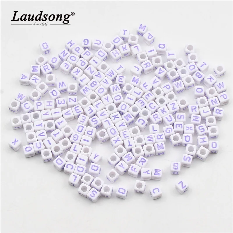 100 шт. акриловые бусины алфавита 6 х6 мм | Украшения и аксессуары