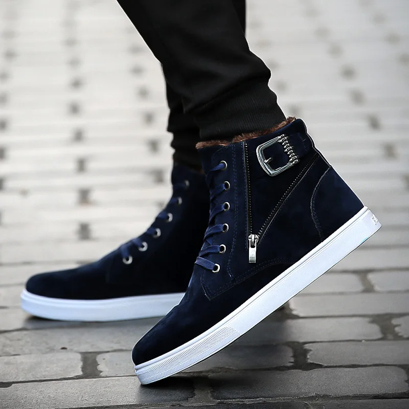 

Winter high-top men's shoes Korean style trend wild fashion casual men's sports shoes high-top and cotton warm shoes for men