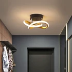 Современный светодиодный потолочный светильник, лампа золотого, черного, белого цветов для балкона, коридора, канала, скандинавский потолочный светильник для фойе