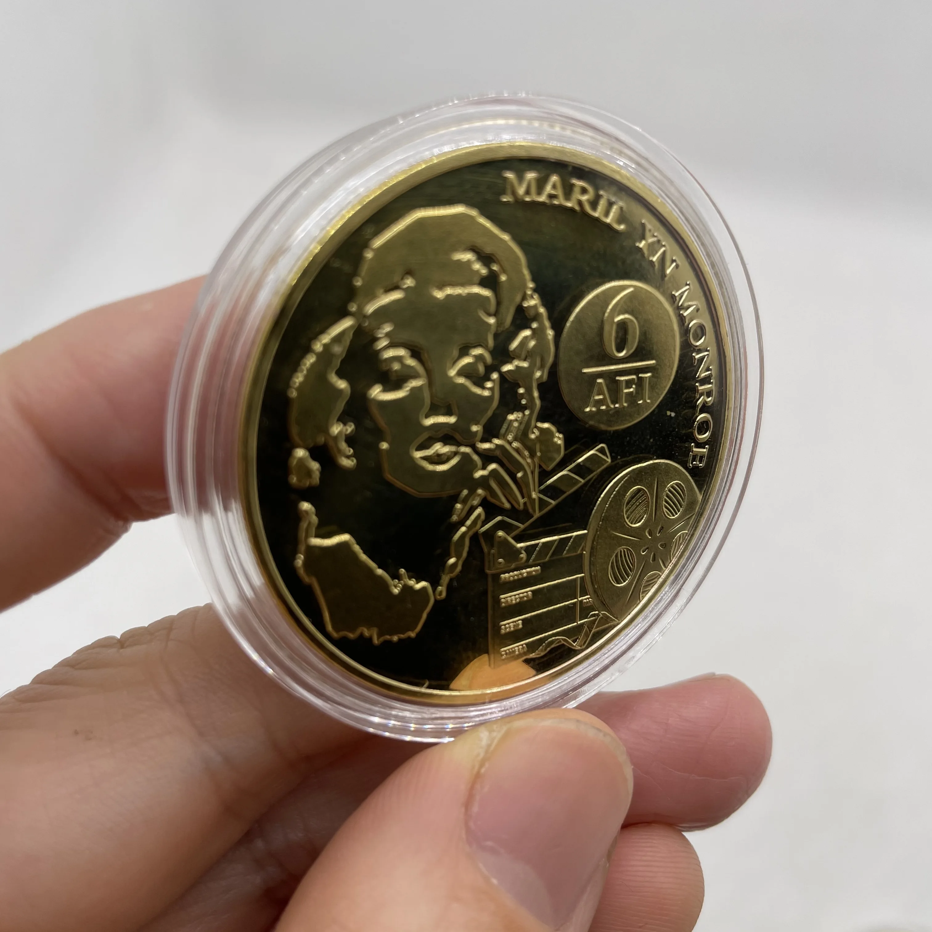 Знаменитые красивые золотые коллекционные монеты Iady с держателем для монет