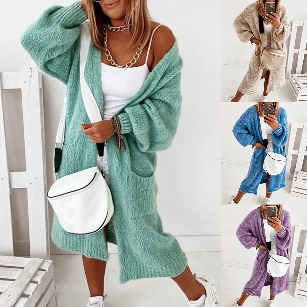 

Mid-length All-match Cardigan Women Long Sweater Women Korean Fashion Loose Batwing Sleeve Sweaters Autumn New Loose Hooded