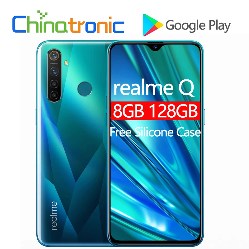 Оригинальный мобильный телефон realme Q 8 Гб 128 ГБ 4G FDD LTE 6 3 дюймовый экран FHD + Snapdragon 712