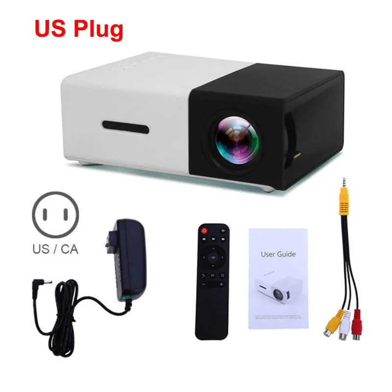 Black US Plug Salange YG300 проектор мини lcd светодиодный проектор 400-600 люмен 320x240 пикселей лучший видео проектор для детей - Цвет: Black US Plug