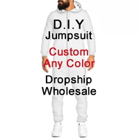 custom print mens jumpsuit party hip hop pajamas zipper rompers oversized clother male graffiti street style dropship wholesale