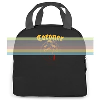 new coroner punishment for decadence metal rock black women men portable insulated lunch bag adult student