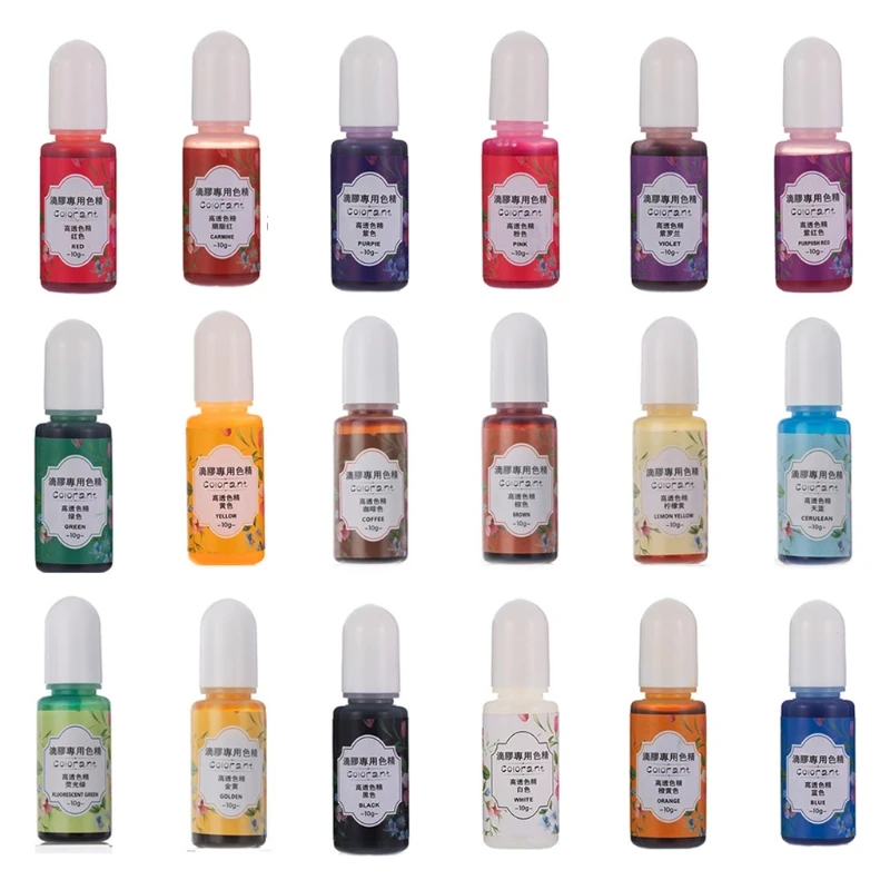 

18 Colors Epoxy Resin UV Glue Crafts Pigment Bright Color Non Odor Material Manual Jewelry Pendant