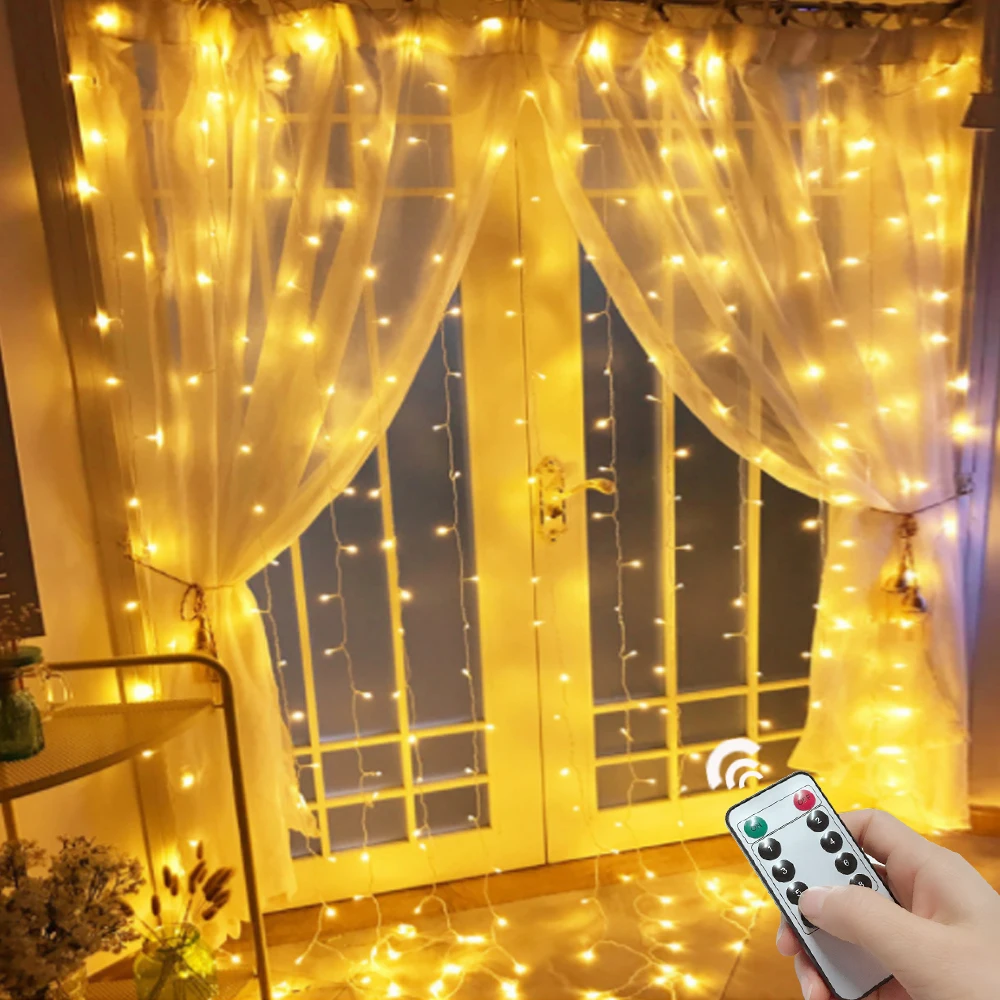 

6M LED String Icicle Fairy Light Christmas Garland LED Wedding Party Lights for Indoor Outdoor Home Curtain Window Decor